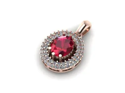 beautyful Ruby and daimond pandent Free 3D print model