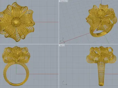 woman ring 3D print model 9