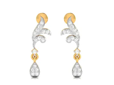 Diamond Earring for Women 3D print model buy