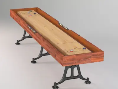 District Eight 12ft Shuffleboard Table 3D model