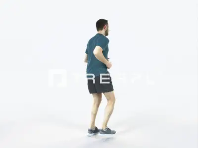 Portrait 07K Running Jogging Football Sports Man Low-poly 3D model