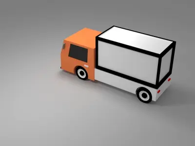 Cartoon Low Poly Truck Low-poly  Low-poly 3D model