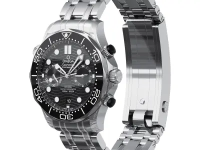 Omega Seamaster Diver 300M 44mm black 3D model