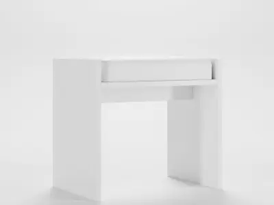 Wooden bench with cushions Low-poly 3D model