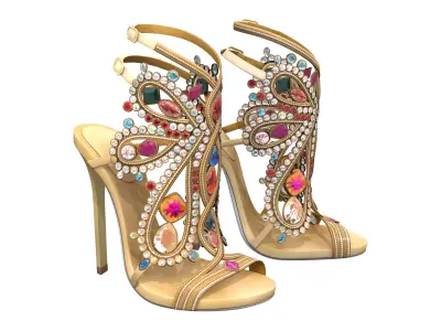 Gemstones Luxury Heels Low-poly 3D model