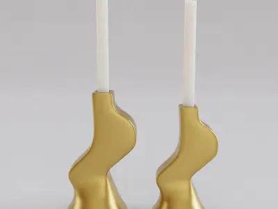 Organic design Modern candle holder  3D print model