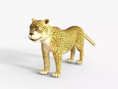 Cartoon Leopard Rigged 3D model