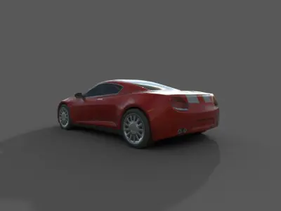 Generic Sport Car 01 DirtyRed Low-poly 3D model
