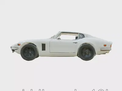 Toyota 2000GT Classic Japanese Sports Car Model Low-poly 3D model