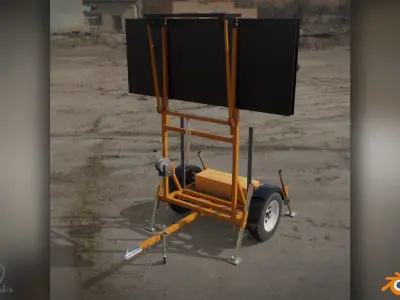 Traffic Arrow Signboard 3D model