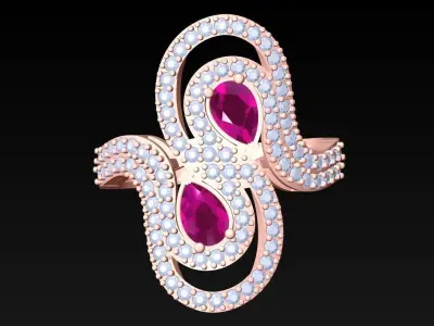 Diamond Ring - Womens Rings - N2128 3D print model