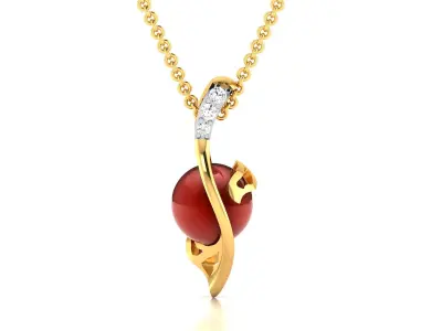 Solitaire Women Pendants 3dm STL OBJ FBX Render Details 3D print model purchase