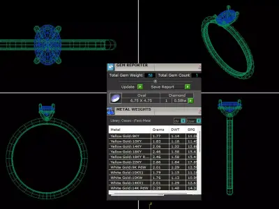 Oval Solitaire Ring Printable model 3dmodel  3D print model