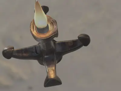 Iron Anchor Candle Stand Low-poly 3D model