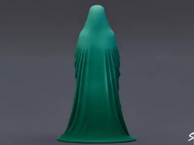 Ghost Statue Standing Vigil Low-poly 3D model