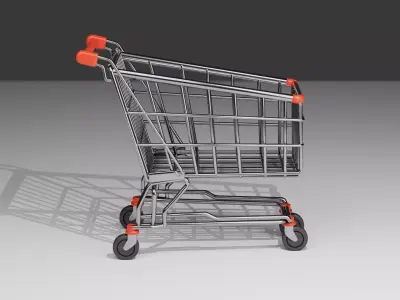Realistic Shopping Cart 3D Model 3D model