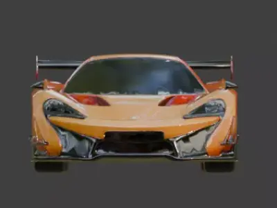 Orange Sporty Race Car 3D Model Low-poly 3D model