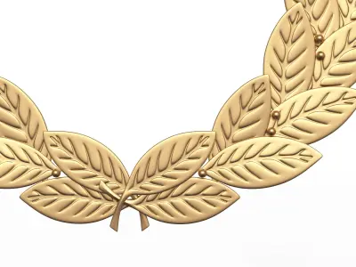 Gold Laurel Wreath Low-poly 3D model