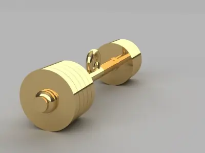 Barbell Pendant Gold Silver Luxury Weightlifting Jewelry  3D print model