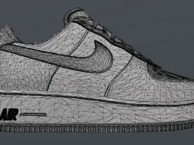 NIKE AIR FORCE 1 AIR MAG STYLE SHOES PBR Low-poly 3D model