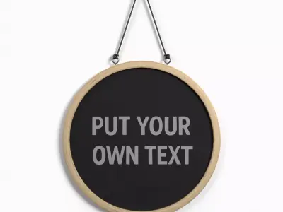 Display Sign - Circular Wooden Wall Message Board Low-poly 3D model