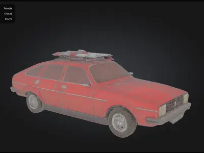 1978 Renault 20 TS 3D Model  High-Quality Textures Low-poly 3D model