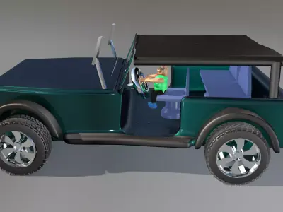 Jeep Wrangler For 3d Game  Low-poly 3D model