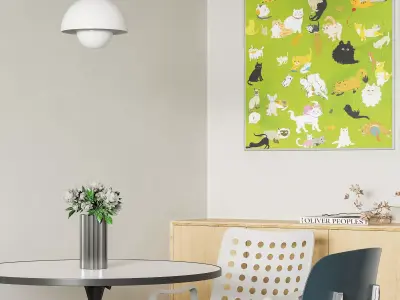 living room dining room interior scenes 22 3D model