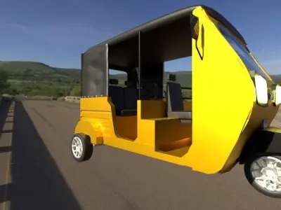 A low-poly tricycle tuk tuk for sims Low-poly 3D model