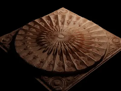 Sunburst CNC 3d Print High Relief Sand Casting 3D print model