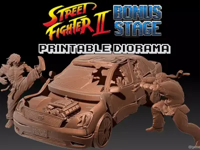 SF2 Bonus Stage Printable Diorama  3D print model