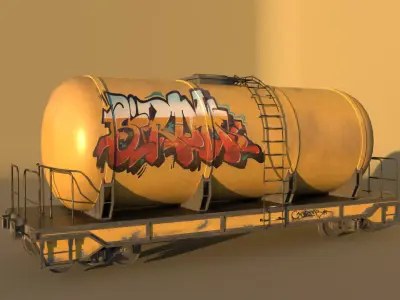  tank car Free low-poly 3D model