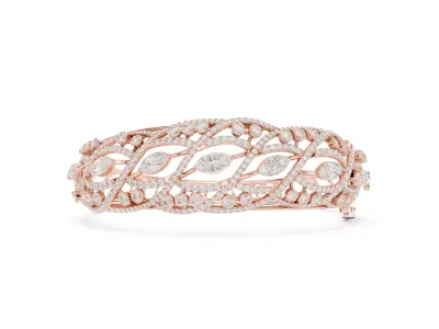 Luxury Bridal Diamond Bracelet CAD  MultiStone Lattice Design 3D print model