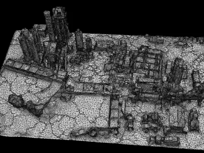 factory plant industrial terrain dronescan   3D model