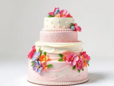 Decorative Festive Tiered Cake Model Pack Low-poly 3D model