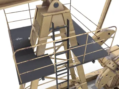 Oil Pumpjack Animated 3 Low-poly 3D model