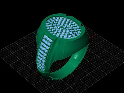 Print Ready STL 3DM  Gents Rings Diamond Men Ring  3D print model 86