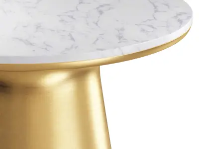 Silhouette Pedestal Drink Table and Marble Coffee Table 3D model