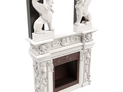 Classic medival fireplace 3D model