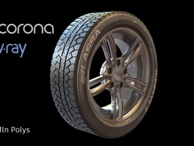 wheel high-poly 3D model