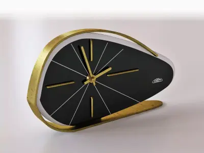 1960s PRIM Brusel style Vintage table clock 3D model