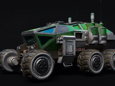 Vehicle Mars Rover 8K TEXTURES Low-poly 3D model