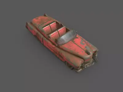 Abandoned Car - Cadillac Eldorado Low-poly 3D model