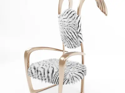 Wing Armchair Low-poly 3D model