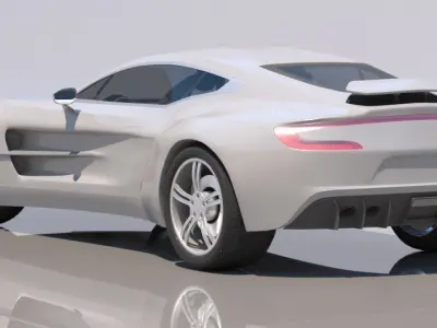 Aston Martin One-77 Silver Edition Low-poly 3D model