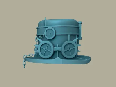 Steampunk Goggles Hat - Character Design Low-poly 3D model