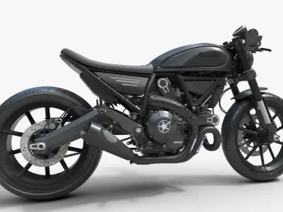 Ducati Bike Trails - Scrambler Bike - Custom Ducati Scrambler Low-poly 3D model