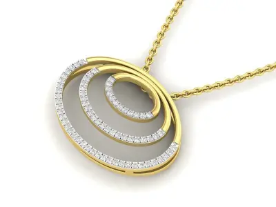 AV 433 Diamond Ladies Circle Pendant 3D print model