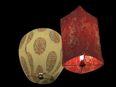 Chinese sky lantern  3D model