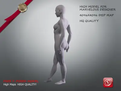 Woman A Testing model - Marvelous Designer Stand2 Low-poly 3D model